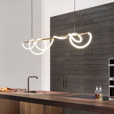 Panjang Nordic Pendant Light Tri Cooler Lampu Gantung Ruang Makan LED