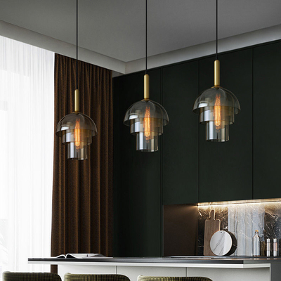 Lampu Gantung Kaca Emas Tunggal Modern Untuk Dapur Rumah Hotel