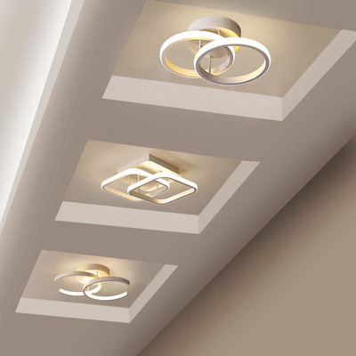 Plafon Lampu Koridor Akrilik Emas LED Untuk Ruang Tamu Kamar Tidur