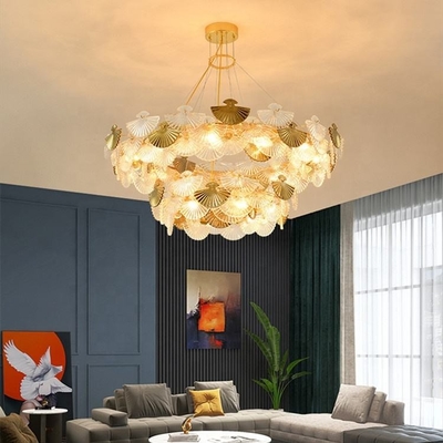 Glass Hanging Led Crystal Chandelier Apartment Dekorasi Hunian Disesuaikan