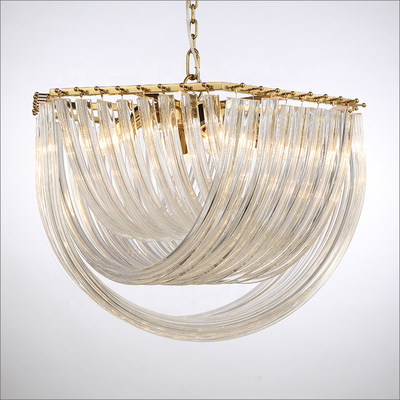 LED Luxury Round Crystal Chandelier Perlengkapan Lampu Kristal Modern Gaya Kerajaan