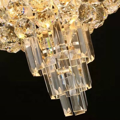 Lampu Gantung Kristal Led Modern Emas Yang Indah Untuk Hotel Dan Ruang Tamu