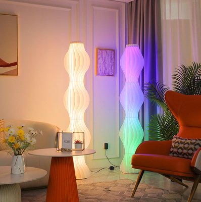 LED Besi Akrilik Lampu Lantai Modern Putih Kreatif Lampu Lantai RGB Nordic