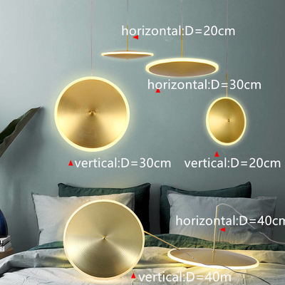 D20CM Emas Logam Modern Pendant Light Lampu Gantung Besi Dekoratif