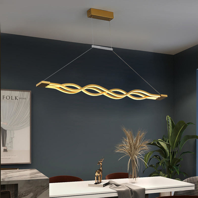 Wave Acrylic LED Chandelier Dihiasi Dengan Fishline Lampu Berbentuk Khusus