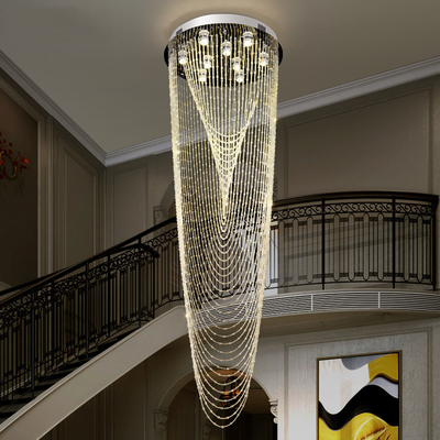 Lobi Hotel Gaya Maroko Modern Menggantung Pencahayaan Lampu Kristal Besar D40 / 50 / 60cm