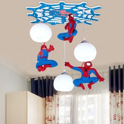 Di Dalam Ruangan Spider Man Modern Led Lampu Dinding Pelindung Perisai Mata Dekoratif 65 X 46cm