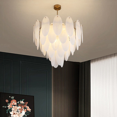 Nordic Modern Feather Glass Pendant Light LED Chandelier Untuk Kamar Tidur