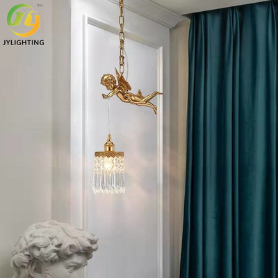 Lampu Gantung Kristal Modern Hias Warna Emas Mewah Untuk Hotel Dalam Ruangan D28cm