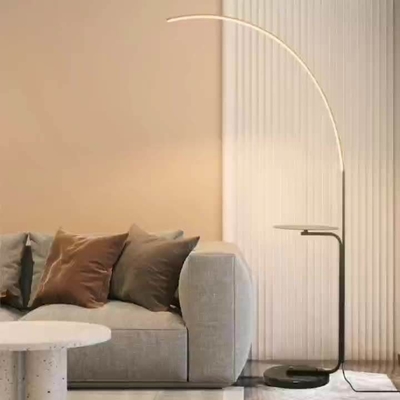 Kamar Tidur Showroom Led Lampu Lantai Modern Smart Adjustable Black Standing Lamp