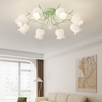 Design Sense Valley Cream Lily Lampu Plafon LED Untuk Ruang Tamu Kamar Tidur