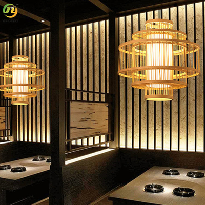 Bambu Hotel Kamar Tidur Lampu Gantung Modern Ruang Makan Peralatan Rumah Tangga Gantung Dalam Ruangan