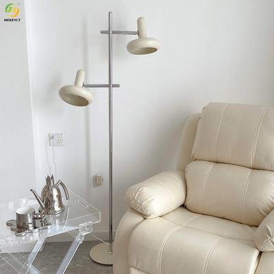 Lampu lantai krim yang dapat disesuaikan untuk lampu latar hidup ruang tamu kamar tidur