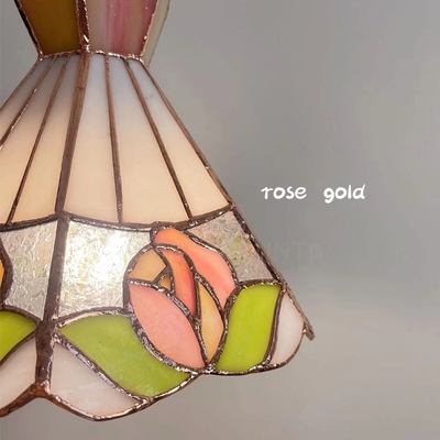 Perancis Retro Semua Kaca Tembaga Warna-warni Rose Pendant Light Lorong Ruang Makan Lampu Bar