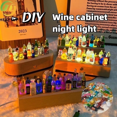 Diy Mini Botol Anggur Lampu Malam Es Diterangi Lampu Dekorasi Miniatur Botol Anggur Lampu Malam
