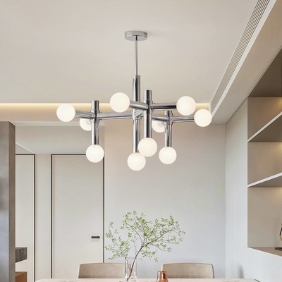 Modern Minimalis Art Glass Aluminium LED Pendant Light Untuk Ruang Tamu Ruang Makan