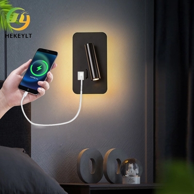 Modern Sederhana USB Berputar LED Lampu Dinding Kamar Tidur Headboard Hotel Membaca