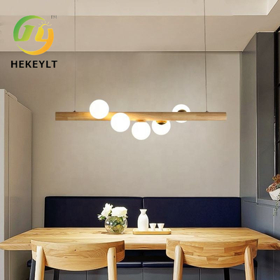 Lampu Restoran Gaya Kayu Padat Nordik sederhana Modern LED Kreatif Bar Chandelier