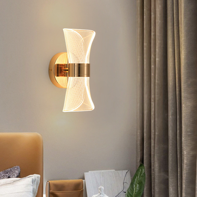 Modern LED Akrilik Logam Transparan Streamer Lampu Dinding Untuk Kamar Tidur Gang Kamar Tidur