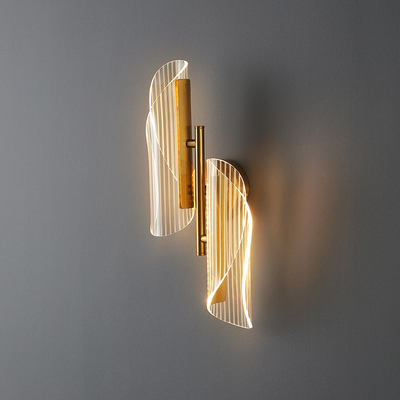 JYLIGHTING Modern Simple LED Streamer Wall Light Acrylic Metal Transparan Untuk Kamar Tidur