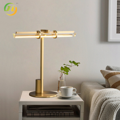 JYLIGHTING Modern Nordic Simple Luxury Lampu Meja LED Tembaga Kaca untuk Kamar Tidur Hotel ruang tamu Studio Sofa Corner lampu