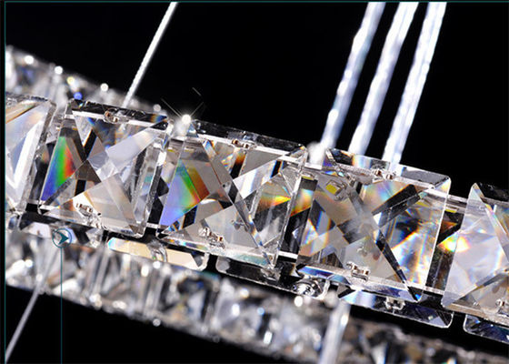 Diamond Crystal Chrome Mirror Selesai 64W Stainless Steel Modern Ring Light