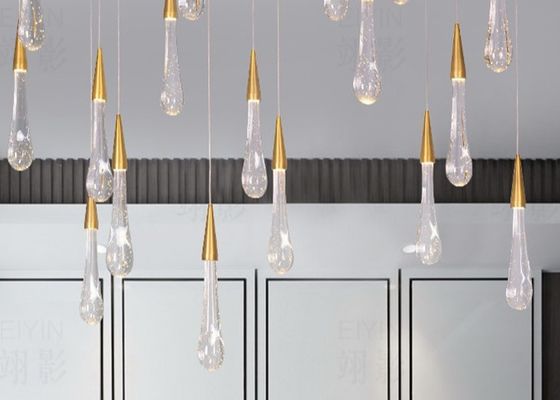 Lampu Drop Kristal Modern Tetesan Air LED untuk bar Restoran Kreatif