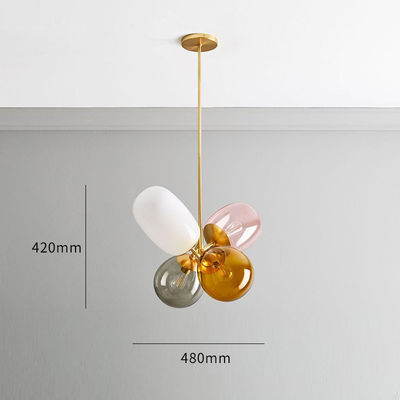 Balon Kreatif Sederhana Panjang 48cm Lampu Liontin Kaca Berwarna