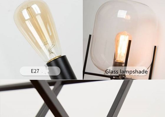 E27 Nordic Postmodern 26 * 45cm Ruang Tamu Bola Kaca Lampu Meja Samping Tempat Tidur