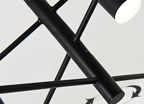 Logam Hitam Modern Pendant Light Led Chandelier Haning Pencahayaan Untuk Ruang Tamu