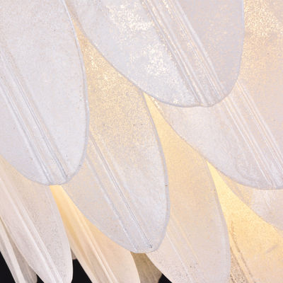 Milky Feather Tinggi 35cm Lebar 25cm Panjang Crystal Pendant Light 80cm
