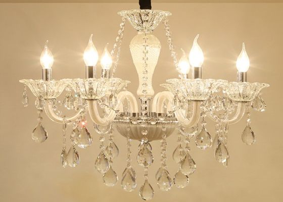 360 Degree Beam Angle 950 * 900mm Indoor E14 Screw Crystal Candle Chandelier