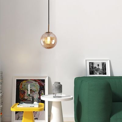 Lampu Gantung Globe Kaca Modern Berwarna-warni Untuk Ruang Makan