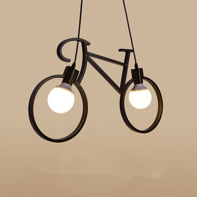 E27 Putih Hitam Sepeda Besi Modern Pendant Light Holder