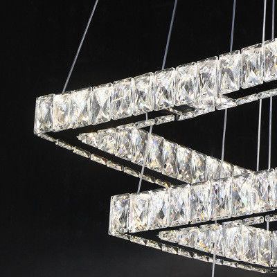 4000k LED Crystal Chrome Modern Pendant Light Untuk Ruang Tamu