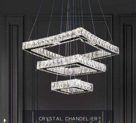 4000k LED Crystal Chrome Modern Pendant Light Untuk Ruang Tamu