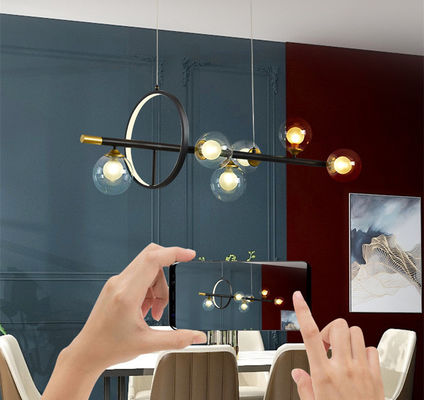 Gelembung Sabun Kaca Bening Linear LED Modern Pendant Light