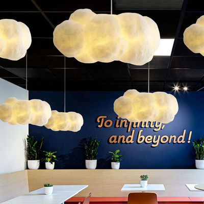 White Floating Cloud LED Modern Pendant Lights, Chandeliers Untuk Ruang Tamu