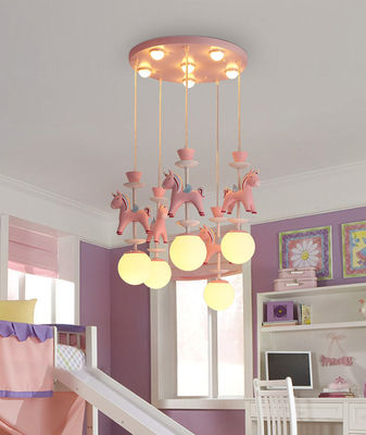 Kamar Anak E27 Nordic Pink Modern Pendant Light dengan Lima atau Tiga Kepala