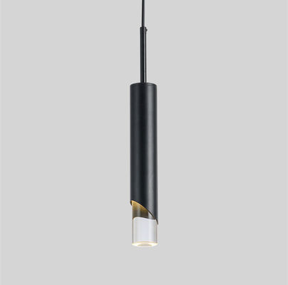 Kaca Metal LED Slim Panjang Modern Pendant Light Gold Dan Hitam