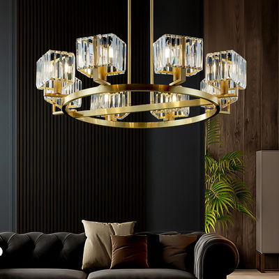 Lampu Gantung Kristal Tembaga Murni E14 Sumber Cahaya Nordic Luxury