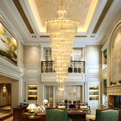 Hotel Staircase Luxury Gold Modern Crystal Chandelier Diameter 450cm