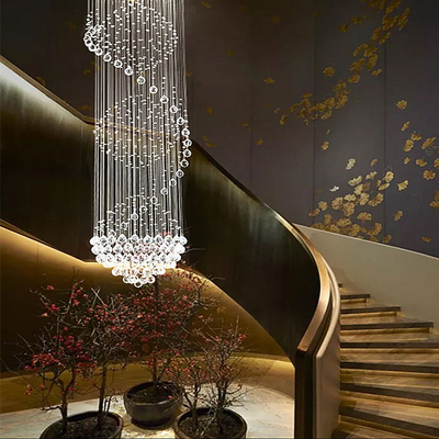 Interior Villa Tangga Crystal Pendant Light Modis Untuk Koridor