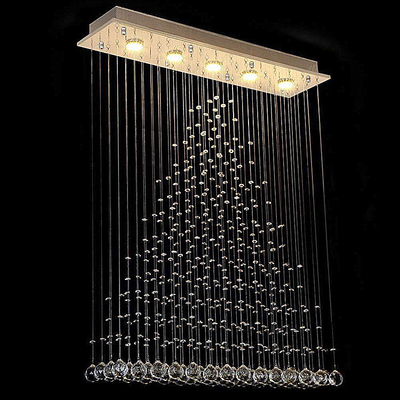 Ruang Makan Raindrop Crystal Pendant Light Dipoles Nano Disepuh