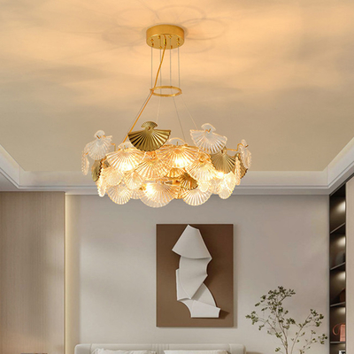 Modern Luxury Pendant Ceiling Light 3500K Glass Hanging Crystal Ceiling Light