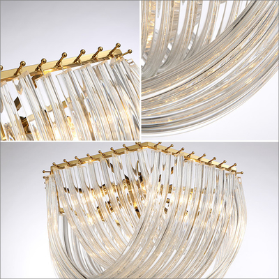 Ruang Makan Hanging Nordic Led Glass Pendant Light Dengan 6 Kepala