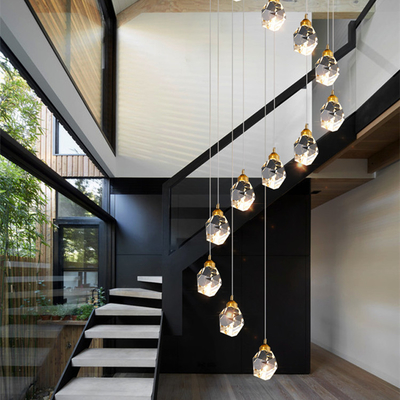 Metal Clear Home Led Modern Crystal Pendant Light Untuk Apartemen
