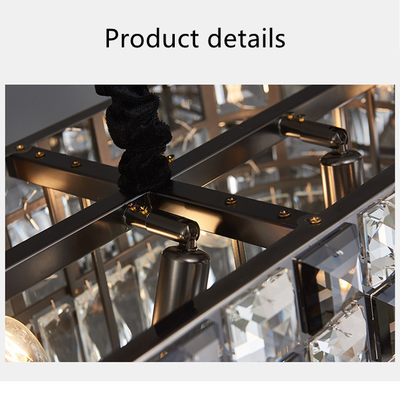D50cm Metal Crystal Pendant Light Perumahan Dalam Ruangan Mewah