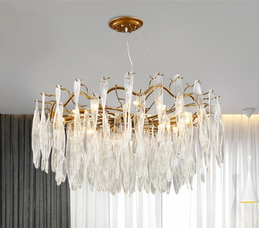Lampu Langit-langit Liontin Kristal Gaya Eropa Modern Untuk Kamar Villa